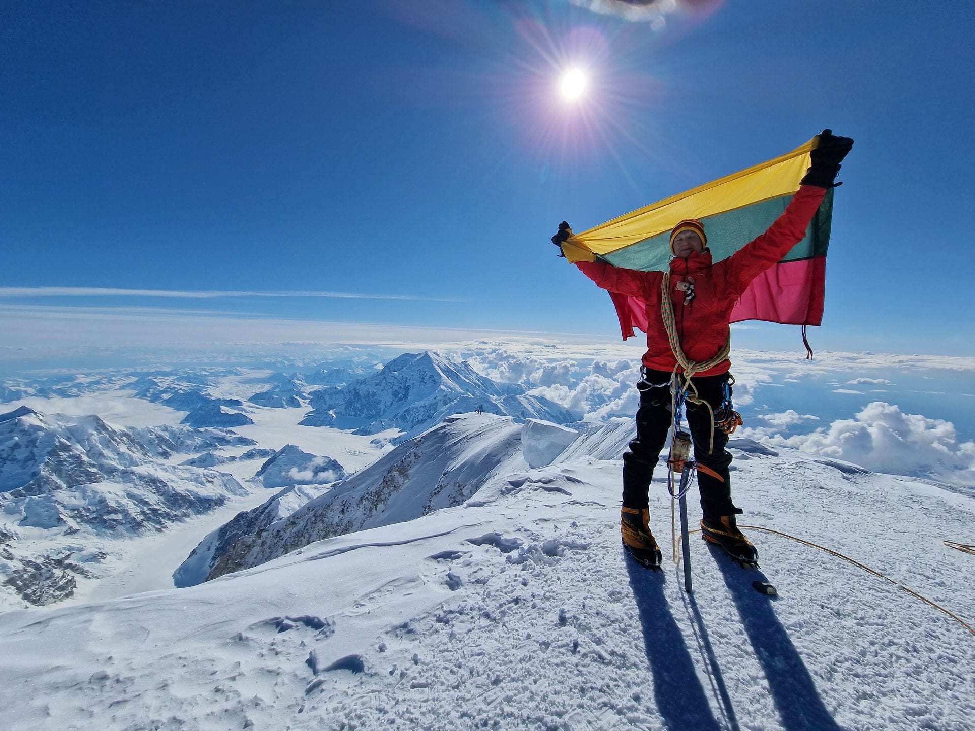 Glacier and ridge terrain on a Denali expedition in Alaska, USA